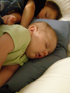  > Look at these sleepy heads, in my bed.