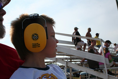  > We went to the drag race for a little while.  This was our first trip to a real race but Gage didn't want to stay too long.  The smoke and noise got to him here too. He's got to get a little older.